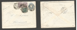 Great Britain - Stationery. 1901 (29 July) Glasgow, Scotland - Germany, Chemnitz, Saxony. 2d Grey Blue Stat Env + 3 Adtl - ...-1840 Precursores