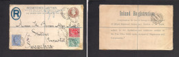 Great Britain - Stationery. 1904 (13 Aug) Towlerst - Switzerland, Halden. Registered Multifkd King Ed XII Stat Env + 3 A - ...-1840 Préphilatélie