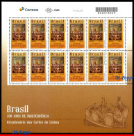 Ref. BR-V2021-10-F BRAZIL 2021 - 200 YEARS INDEPENDENCE,BICENTENNIAL OF LISBON COURTS, SHEET MNH, HISTORY 12V - Blocks & Sheetlets