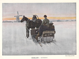 Russie - Photogravure  Par Gillot - Dim:17/24 Cm - Scènes De Russie - Schlittenfahrt - Andere & Zonder Classificatie