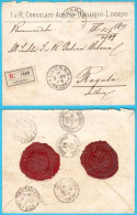 CONSOLATO AUSTRO-UNGARICO LIVORNO Raccomandata D'epoca Viaggiata Nel 1889. *Registered Letter*.Austria-Hungary Consulate - Other & Unclassified