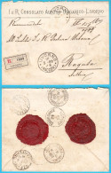 CONSOLATO AUSTRO-UNGARICO LIVORNO Raccomandata D'epoca Viaggiata Nel 1889. *Registered Letter*.Austria-Hungary Consulate - Autres & Non Classés