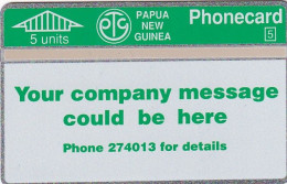 PAPUA NEW GUINEA - Your Company Message, CN : 110F, Tirage 24000, Mint - Papoea-Nieuw-Guinea