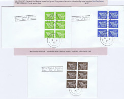 Ireland 1971 Gerl Decimal Definitives, Booklet Panes Of Six ½p, 1p, 2½p Very Fine Used On First Day Covers - Lettres & Documents