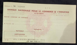 Banque Nationale Pour Le Commerce Et L'industrie Afrique - Cheques & Traveler's Cheques