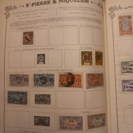 Lot  De 23 Timbres De Saint Pierre Et Miquelon De 1890 à 1938 Sur Feuilles Album Ancien - Usati