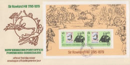 Enveloppe  FDC  1er  Jour   NOUVELLES  HEBRIDES  Bloc  Feuillet    Sir  Roland  HILL   1979 - FDC