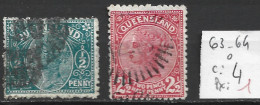 QUEENSLAND 63-64 Oblitérés Côte 4 € - Used Stamps