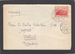 LETTRE DE DIFFERDANGE,AVEC TIMBRE "CHATEAU DE VIANDEN 1 FRANC",POUR WATTWILL,SUISSE,1925. - 1907-24 Scudetto