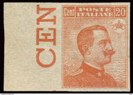 Michetti Cent. 20 Arancio, Prova Di Macchina Su Carta Verdastra - Mint/hinged