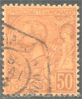 630 Monaco 1881 Yv 18 Prince Albert I 50c Lilas-brun TTB (MON-160) - Gebraucht