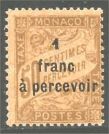 630 Monaco YT 17 Taxe Postage Due 1925 1 Franc A Percevoir MH * Neuf (MON-122) - Portomarken