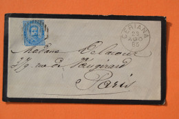 Italie Italia - Enveloppe Timbre Humbert 1er 25 Cent. - CERIANA 1885 Pour Paris France - Sonstige & Ohne Zuordnung