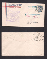 MACAU. 1937 (28 Apr) GPO - USA, Wisconsin. Special First Flight Macau - GUAM Trip, Cachet + Reverse Cds (30 Apr) VF. - Sonstige & Ohne Zuordnung