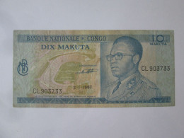 Congo 10 Makuta 1967 Banknote Series:903733 See Pictures - Democratische Republiek Congo & Zaire