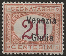 TRVGSx3L - 1918 Terre Redente - Venezia Giulia, Sassone Nr. 3, Segnatasse Nuovo Con Traccia Di Linguella */ - Venezia Giulia