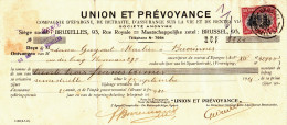 UNION ET PREVOYANCE SOCIETE ANONYME , STAMPS PERFINS,PERFORE 1921 BELGIUM - 1909-34