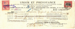 UNION ET PREVOYANCE SOCIETE ANONYME , 2X STAMPS PERFINS,PERFORE 1921 BELGIUM - 1909-34