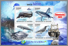 BURUNDI 2023 MNH Whales Wale M/S – OFFICIAL ISSUE – DHQ2412 - Balene