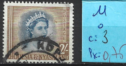 RHODESIE & NYASALAND 11 Oblitéré Côte 3 € - Rhodésie & Nyasaland (1954-1963)