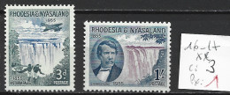RHODESIE & NYASALAND 16-17 ** Côte 3 € - Rhodesia & Nyasaland (1954-1963)