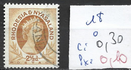 RHODESIE & NYASALAND 18 Oblitéré Côte 0.30 € - Rhodésie & Nyasaland (1954-1963)