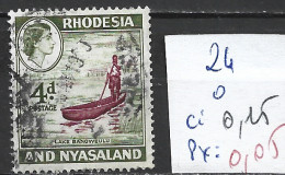 RHODESIE & NYASALAND 24 Oblitéré Côte 0.15 € - Rhodesia & Nyasaland (1954-1963)