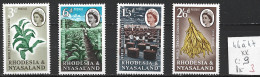 RHODESIE & NYASALAND 44 à 47 ** Côte 9 € - Rhodésie & Nyasaland (1954-1963)