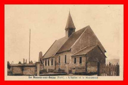 CPA (27) LE MANOIR-sur-SEINE.  L'Eglise Et Le Monument Aux Morts..J396 - Le Manoir