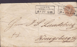Poland Vorläufer Preussen Postal Stationery Ganzsache 3 SILBER GROSCHEN Boxed LISSA Reg-Bez. POSEN 23 4/1866 KÖNIGSBERG - Postwaardestukken