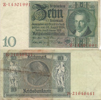 Germany P180, 10 Reichsmark 1929 UNCIRCULATED, Consecutive Numbers - 1 Million Mark