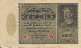 Germany P71, 10,000 Mark, "GHOUL" Note, Dürer Painting, See Story, 1922 - 1 Mio. Mark