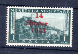 Albanien 11VI ABART ** MNH POSTFRISCH BPP 350EUR (B5128 - German Occ.: Albania