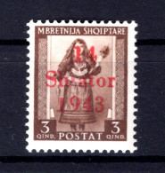 Albanien 3XVII SELTENE ABART * MH (T3460 - Occ. Allemande: Albanie