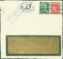 YT N°676 + 713 Perforés Perforation MC Inversé Société Mat Color Puis Kelvinator Fragment De Devant De Lettre Paris 1946 - Covers & Documents