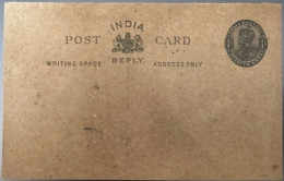 Br India King George V, Postal Card, New Year Greetings, Unusual Advertisement, Mint Inde - 1911-35 Koning George V