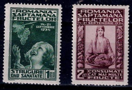 ROMANIA 1934 FRUIT EXHIBITION MI No 478-9 MNH VF!! - Unused Stamps
