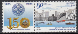 My Stamp Mumbai Port Authority, Metro Monument, Ship, Boat, Lighthouse, Taj Hotel, Crane, India MNH 2023 - Neufs