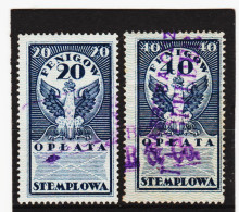 CAO52 P O L E N 1920 OPLATA STEMPLOWA  20 - 40 PENIGOW  Gestempelt SIEHE ABBILDUNG - Revenue Stamps