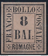 1859 Romagne, N° 8 - 8baj Rosa MLH* Siglato A.Diena - Romagna