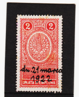 CAO517 P O L E N 1922 OPLATA STEMPLOWA 2 MAREK  Gestempelt SIEHE ABBILDUNG - Revenue Stamps