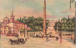 ITALIE - Roma - Plazza Del Popolo - Vue D'un édifice - Une Voiture - Animé - Carte Postale Ancienne - Places