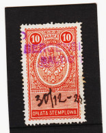 CAO520 P O L E N 1920 OPLATA STEMPLOWA  10 MAREK  Gestempelt SIEHE ABBILDUNG - Revenue Stamps