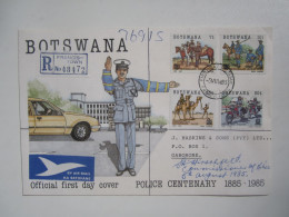 1985 BOTSWANA POLICE CENTENARY FDC COVER - Botswana (1966-...)