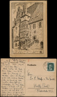 Neustadt (Orla) Rathaus - Künstlerkarte 1927  Gel. Bahnpoststempel Leipzig - Neustadt / Orla