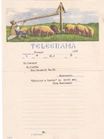 VERY RARE TELEGRAMME,SHEPHERD SINGING FROM TULNIC, WITH THE SHEEP,LX4, ROMANIA - Telegraphenmarken