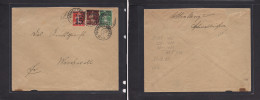 Memel. 1921 (27 Dec) Schmalleningken - Wischwill. Multifkd Env. Ceres Issue Ovptd Tricolor, Tied Cds. - Altri & Non Classificati