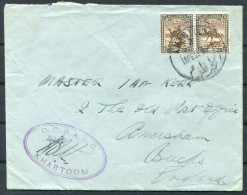 1935 Sudan Khartoum "O.C.R.A.S.C. Khartoum" Censor Military Cover - Amersham England - Sudan (...-1951)