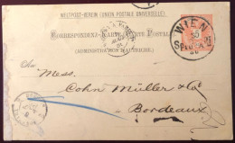 Autriche, Entier Carte - De VIENNE 3.8.1886 - (N348) - Postcards