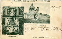 TORINO - RICORDO Di SUPERGA 3 - CARTOLINA PRECURSORE RARO Del 1899 - POSSIBILITÀ DI SCONTO E SPEDIZIONE GRATUITA - - Mehransichten, Panoramakarten